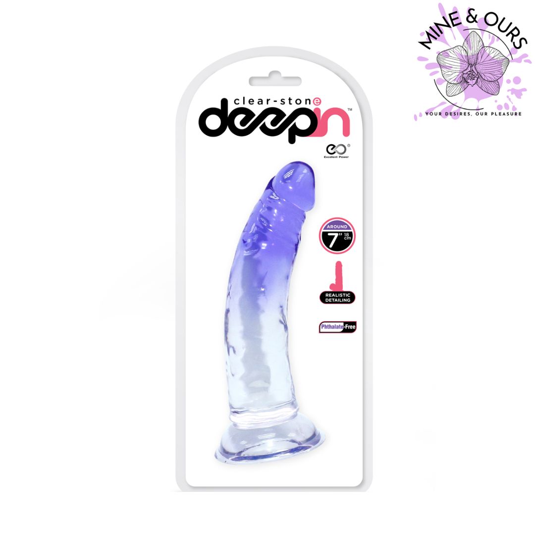 Deep In Clear Stone 7 Inch PVC Dong with Suction Cup | Mine & Ours ZA | South Africa | Dildo 
